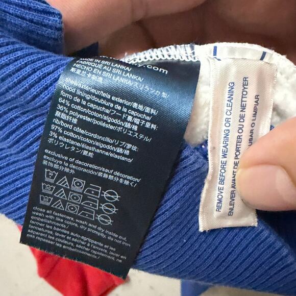 Tommy Hilfiger Hoodie Full Zip Large Color Block Flag Retro 90s Blue Red White - Picture 5 of 6